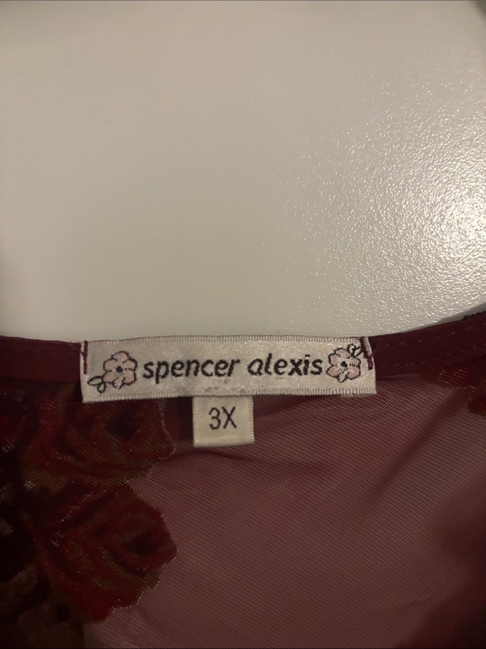 Burgundy Floral Lace Tunic Top and Skirt - Picture 2 of 11